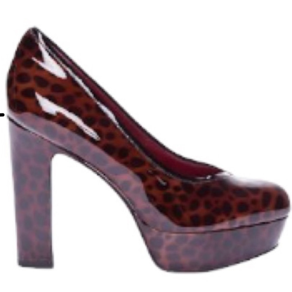 MARC JACOBS Patent Leather Leopard Print Platform Heels